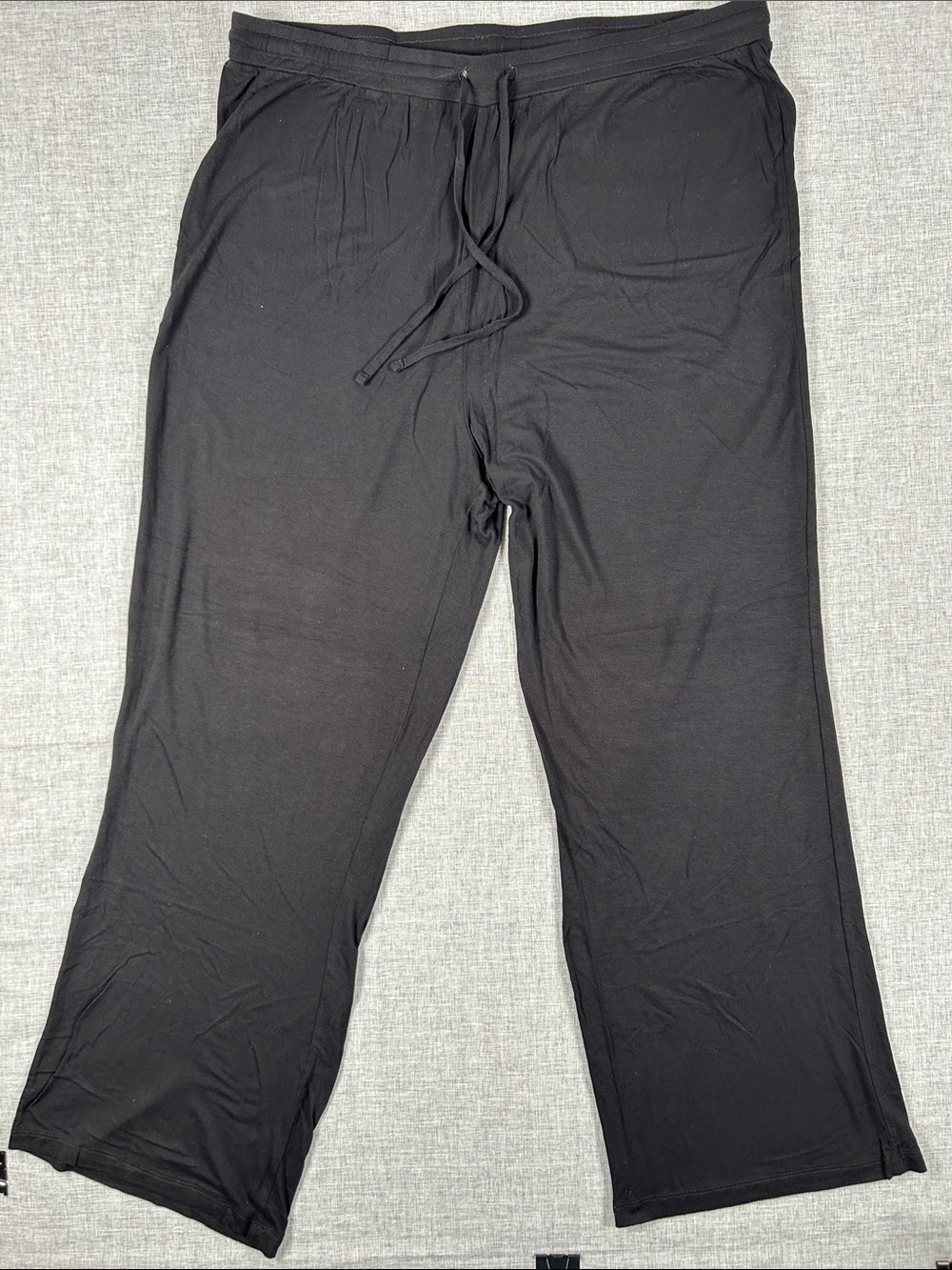INK+IVY Black Lounge Pants Drawstring Wide Leg Soft Stretch XXL